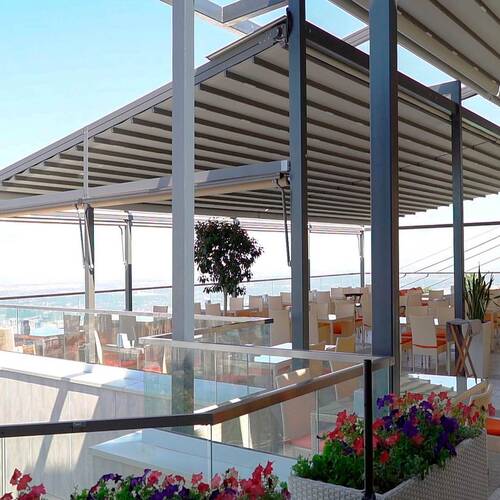 Перголы тентовые Decolife Project Light, реализовано партнером ''TENT VERTEX'', г. Алматы, р-н ''Абай''